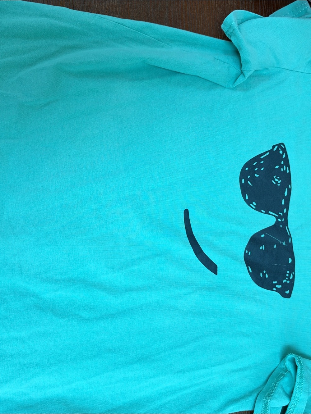 Boys Turquoise Graphic Tee with Sunglasses Print